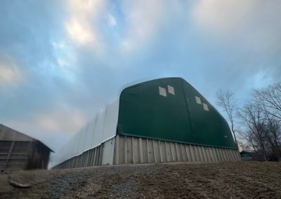 Town of Willsboro, Essex County NY. Britespan fabric covered building for salt and sand storage.