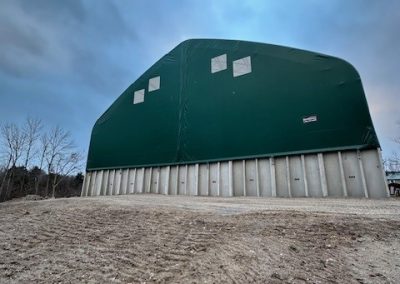 Town of Willsboro, Essex County NY. Britespan fabric covered building for salt and sand storage.
