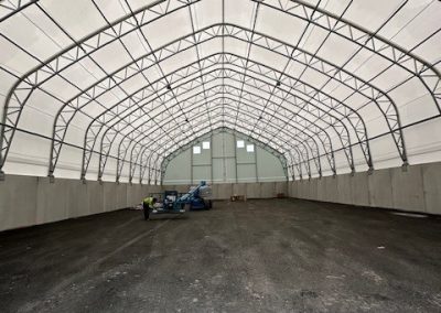 Town of Willsboro, Essex County NY. Britespan fabric covered building for salt and sand storage.